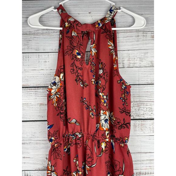 As U Wish High Neck Sleeveless Jumpsuit Wide Leg Small Boho Wedding Floral Beach - Picture 2 of 12